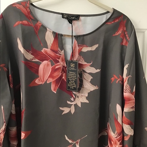 DG2 DIANE GILMAN HSN TOP NWT XL L AVAIL FLORAL - Picture 3 of 5